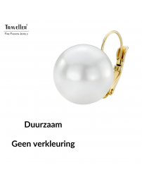 Traveller Oorbellen - Brisures - Parel - 16 mm - Wit - Hangers - 22kt verguld - 901616