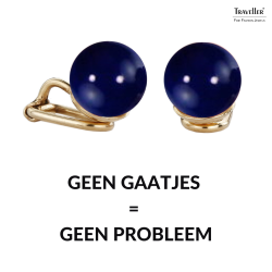 Blauwe parel clip oorbellen  van Traveller, 22ct verguld