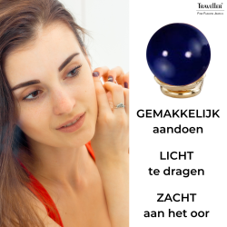 Blauwe parel clip oorbellen  van Traveller, 22ct verguld
