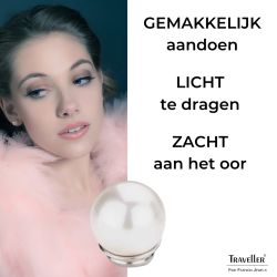 Traveller Clip Oorbellen - Parel - 10 mm - Wit - Geplatineerd - Zilverkleurig - 700110