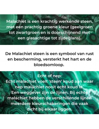 Traveller Clip Oorbellen - 22kt Verguld - Echt Malachiet - 10 mm - Groen - Uniek