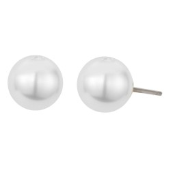 Traveller Ohrstecker - Perle - 8 mm - Weiss - 22kt Vergoldet - 700408