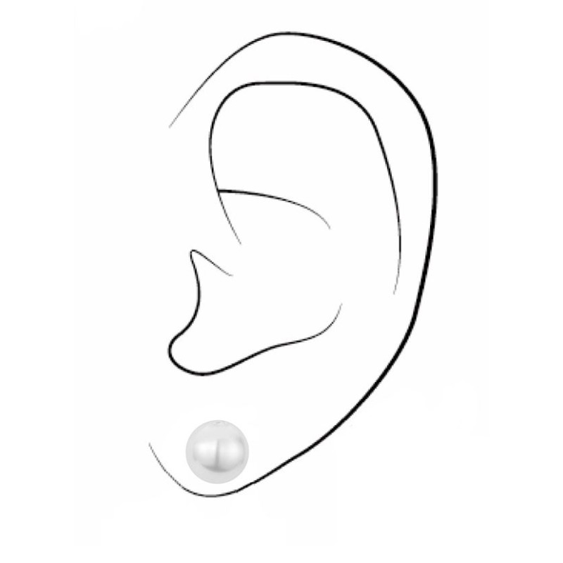 Traveller Oorsteker - Parels - 8 mm - Wit - 22kt Verguld