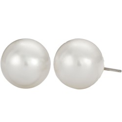 Traveller Pierced Earring - Pearls - 12 mm - White - 22ct Gold Plated