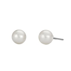 Traveller Oorsteker - Parels - 6 mm - Wit - Geplatineerd - Zilverkleurig - 700506 Traveller Oorsteker - Parels - 6 mm - Wit - Geplatineerd - Zilverkleurig - 700506