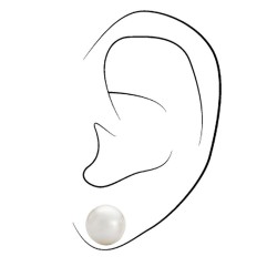 Traveller Ohrstecker - Perle - 10 mm - Weiss - Platiniert - Silberfarben - 700510