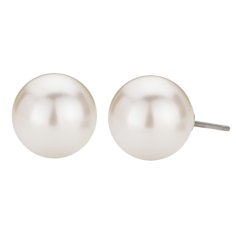 Traveller Ohrstecker - Perle - 10 mm - Crème - 22kt Vergoldet - 714410