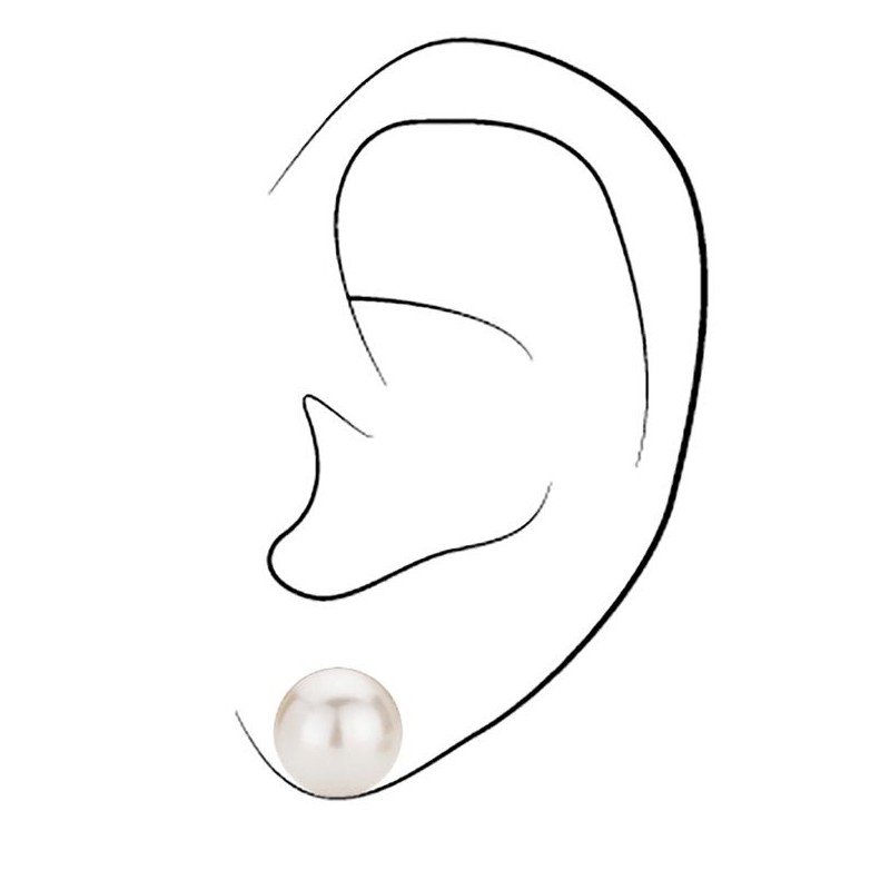 Traveller Oorsteker - Parels - 10 mm - Creme - 22kt Verguld - 714410