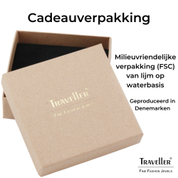 Traveller Oorsteker - Parels - 12 mm - Wit - Geplatineerd - Zilverkleurig