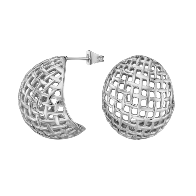 Traveller Ohrstecker - Silberfarben - Kugelgitter - Edelstahl - 23 x 20 mm - 181291