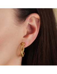 Traveller Clip-on Earrings - Hoops - Gold Plated - 24 x 8 mm