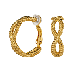 Traveller Clip-on Earrings - Hoops - Gold Plated - 24 x 8 mm - 157732