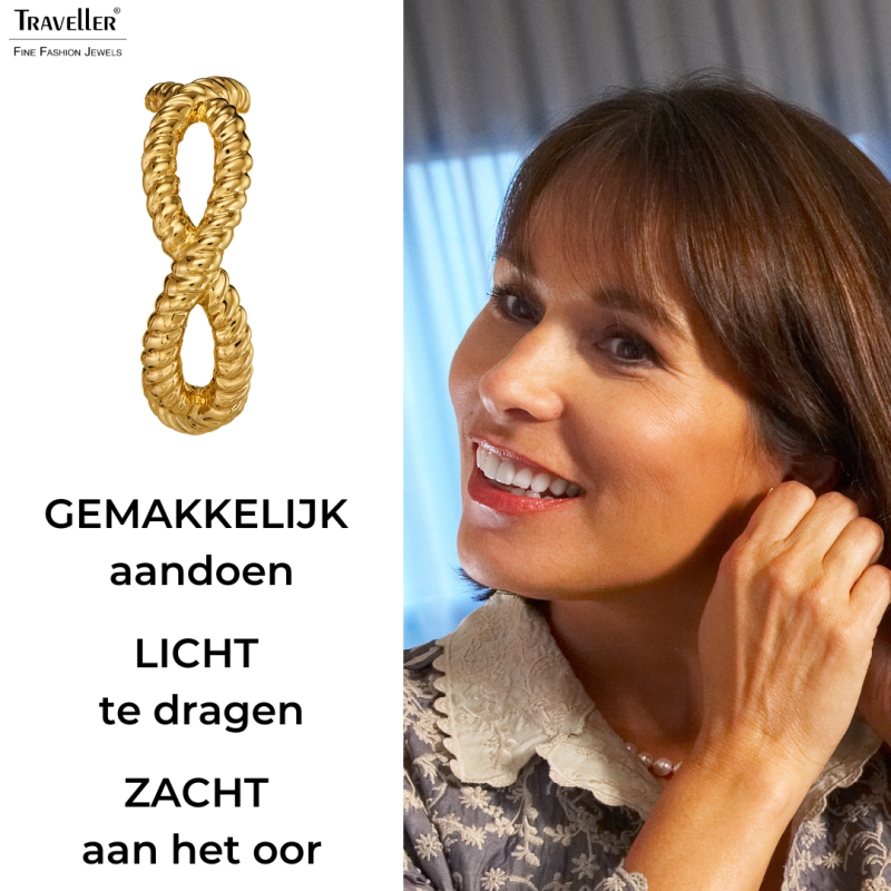 Traveller Clip Oorbellen - Oorringen - Verguld - 24 x 8 mm - 157732