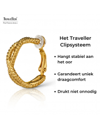 Traveller Clip Oorbellen - Oorringen - Verguld - 24 x 8 mm