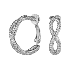 Traveller Clip Oorbellen - Oorringen - Zilverkleurig - Geplatineerd - 24 x 8 mm