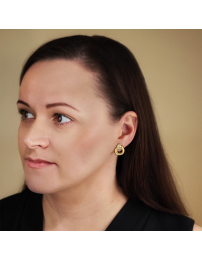 Traveller Ohrclips - Vergoldet - Kristalle - Dreieck - 20 x 17 mm