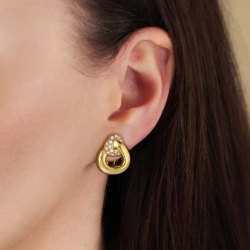 Traveller Clip-on Earrings - Gold Plated - Crystals - Triangle - 20 x 17 mm - 157738