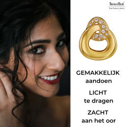 Traveller Clip Oorbellen - Verguld - Kristal - Driehoek - 20 x 17 mm