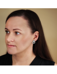 Traveller Clip Oorbellen - Zilverkleurig - Kristal - Driehoek - Geplatineerd - 20 x 17 mm