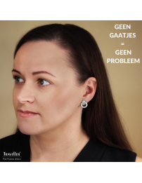 Traveller Clip Oorbellen - Zilverkleurig - Kristal - Driehoek - Geplatineerd - 20 x 17 mm - 157739