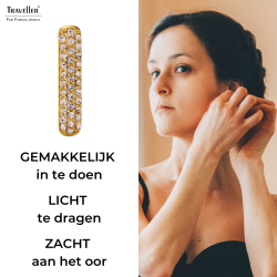Traveller Oorringen - Verguld - Kristal - Vierkant - Edelstaal - 20 x 14 mm - 166333