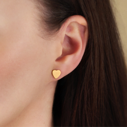 Traveller Earrings - Gold Plated - Heart - Stainless Steel - 9 x 9 mm - 166337