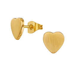 Traveller Earrings - Gold Plated - Heart - Stainless Steel - 9 x 9 mm - 166337
