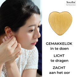 Traveller Oorstekers - Verguld - Hart - Edelstaal - 9 x 9 mm - 166337