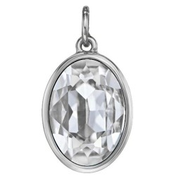 Traveller Parelketting met Hanger - Parels - 10mm - Wit - Kristal - Ovaal - 45 cm - Geplatineerd - 114322