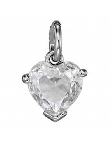 Traveller Dames Parelketting met Hanger - Parels - 8 mm - Wit - Kristal - Hart - 45 cm - Geplatineerd - 114314