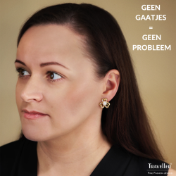 Traveller Clip Oorbellen - Verguld- Parel - 8 mm - Wit - Kristal - 20x20 mm - 114295