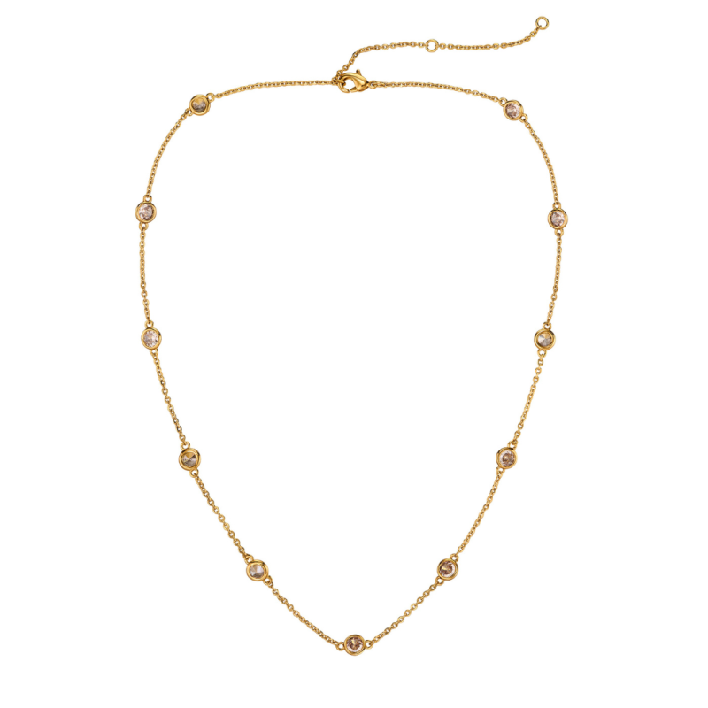Traveller Ketting - Verguld - Zirconia - Ø 4 mm - 38-44 cm - 157758 
