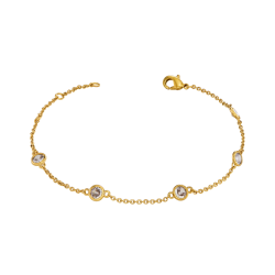 Traveller Armband - Vergoldet - Zirconia - Ø 4 mm - 17-20 cm - 157760