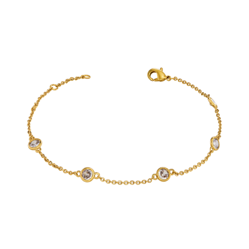 Traveller Armband - Verguld - Zirconia - Ø 4 mm - 17-20 cm - 157760