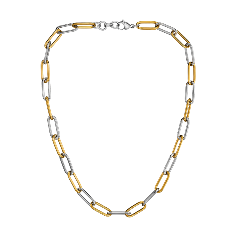 Traveller Kette - Bicolor - Gold & Silber - Glieder - Edelstahl - Vergoldet - 46 cm - 181272
