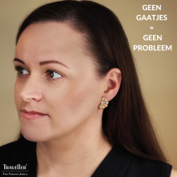 Traveller Clip Oorbellen - Verguld - Kristal - Bloem - 20x12 mm