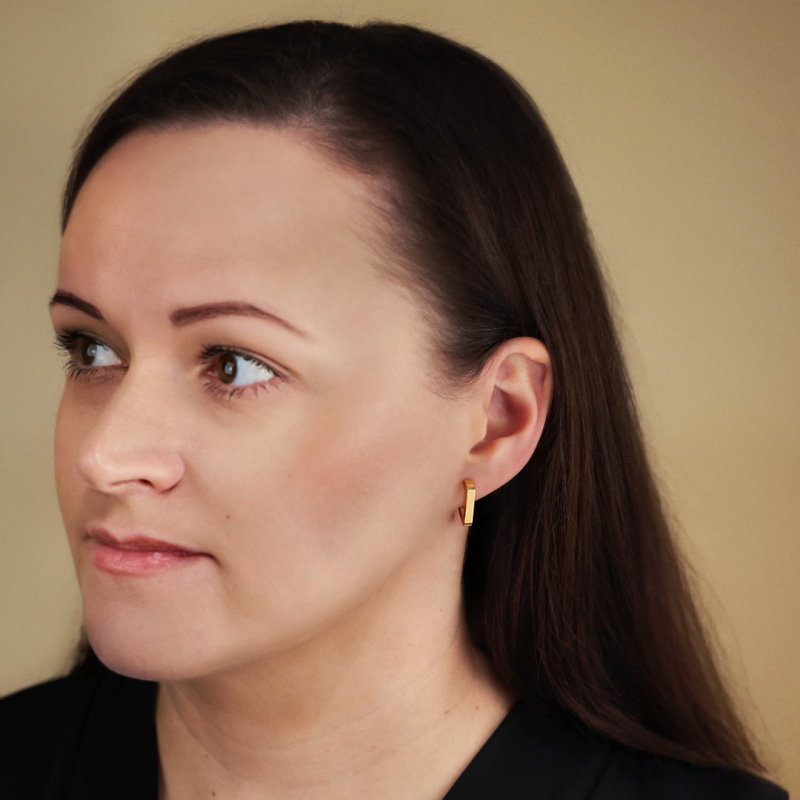 Traveller Oorringen - Verguld - Driehoek / Diamant - Edelstaal - 16 x 3 mm