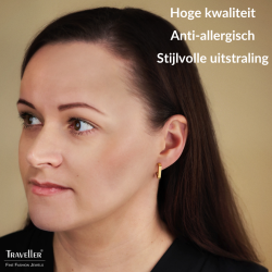 Traveller Oorringen - Verguld - Driehoek / Diamant - Edelstaal - 16 x 3 mm