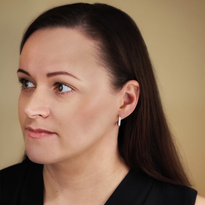 Traveller Creolen - Silberfarben - Dreieck/ Diamante - Edelstahl - 16 x 3 mm