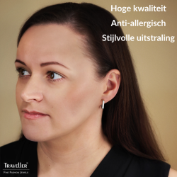 Traveller Oorringen - Zilverkleurig - Driehoek / Diamant - Edelstaal - 16 x 3 mm - 166344