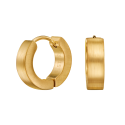 Traveller Oorringen - Unisex - Verguld - Mat - Edelstaal - 14 x 4 mm