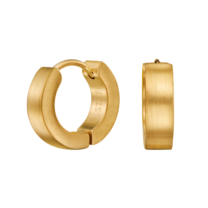 Traveller Creolen - Unisex - Vergoldet - Matt - Edelstahl - 14 x 4 mm - 166359
