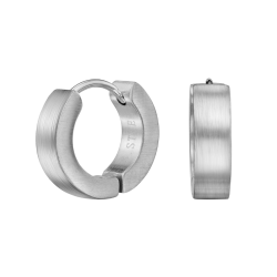 Traveller Creolen - Unisex - Silberfarben - Matt - Edelstahl - 14 x 4 mm