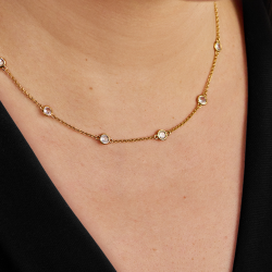 Traveller Collier - Vergoldet - Zirkonia - Ø 4 mm - 38-44 cm