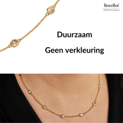 Traveller Dames Ketting - Verguld - Zirconia - Ø 4 mm - 38-44 cm - 157758