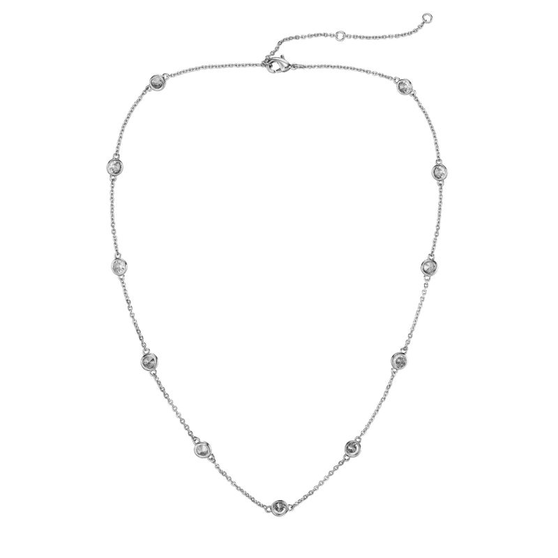 Traveller Collier - Silberfarben - Zirkonia - Ø 4 mm - Platiniert - 38-44 cm - 157759