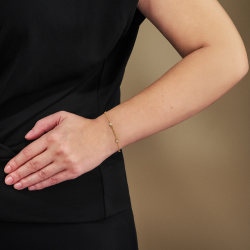 Traveller Armband Dames - Verguld - Zirconia - Ø 4 mm - 17-20 cm