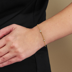 Traveller Armband - Verguld - Zirconia - Ø 4 mm - 17-20 cm - 157760