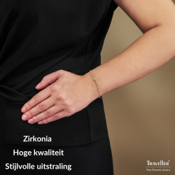 Traveller Armband Dames - Verguld - Zirconia - Ø 4 mm - 17-20 cm