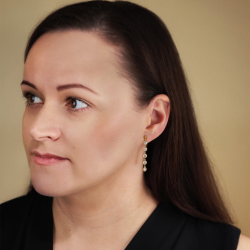 Traveller Drop Earrings - 22ct Gold Plated - Zirconia - Ø 4 mm - 40x4 mm - 157762